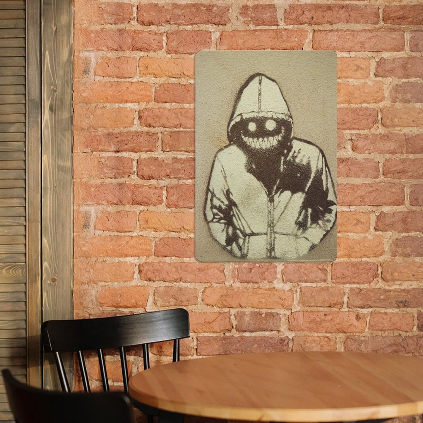 Tin Hanging Picture An Evil Stalker in A Sweater Style 30x20cm