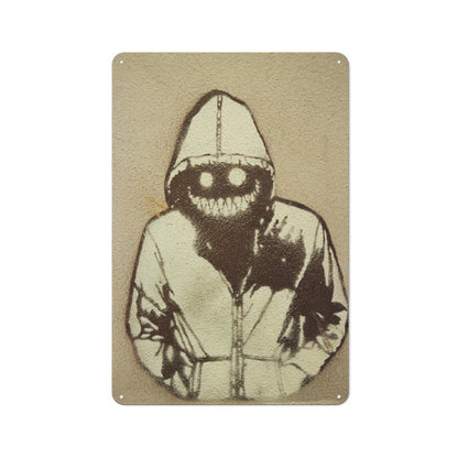 Tin Hanging Picture An Evil Stalker in A Sweater Style 30x20cm