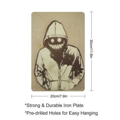 Tin Hanging Picture An Evil Stalker in A Sweater Style 30x20cm